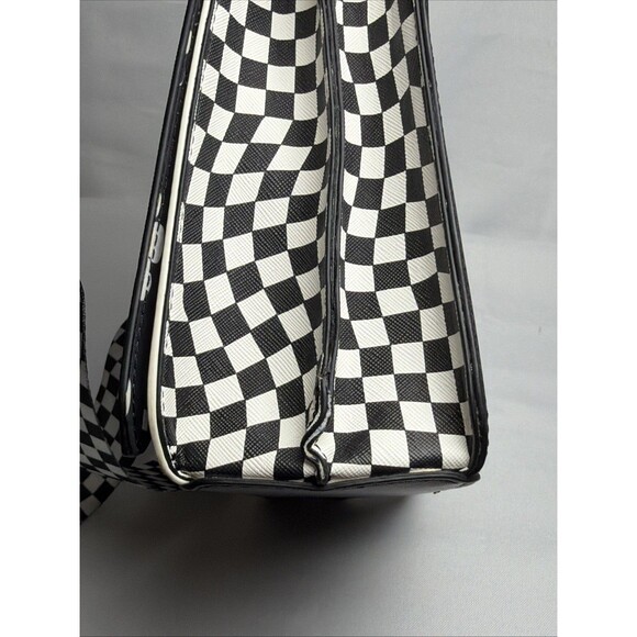 Disney Loungefly Mickey Mouse Black White Crossbody Bag Checker Strap NWT - Picture 14 of 16